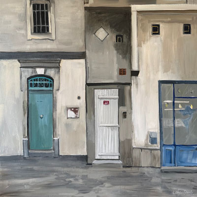 abstract painting titled Arles Facade