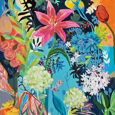 abstract painting titled Blooming Rhapsody 1