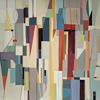 abstract painting titled Faceted Shadows