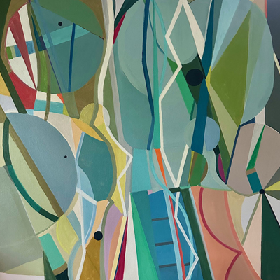 abstract painting titled Half Moon Bay