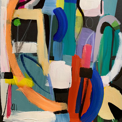 abstract painting titled Let’s Rock 1