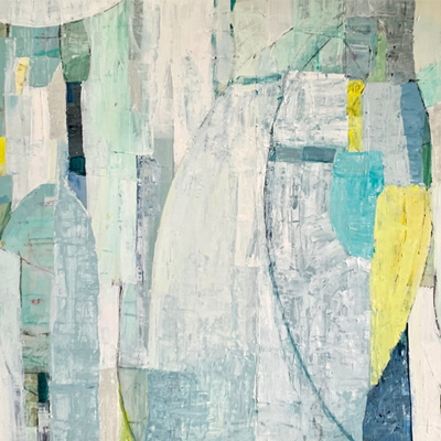 abstract painting titled Teal Patina